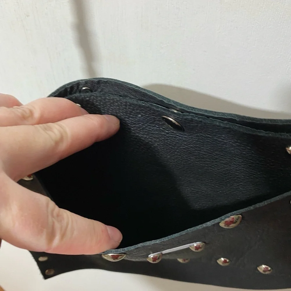 Huaracha Studios purse leather crossbody slim outer pocket studded